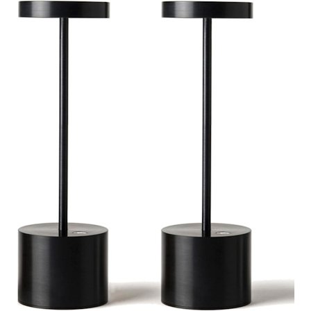 2-pack uppladdningsbar bordslampa, Sakringt LED sladdlös skrivbordslampa, 5000 mAh batteridriven bärbar bordslampa, 3 färger steglös dimning upp till 