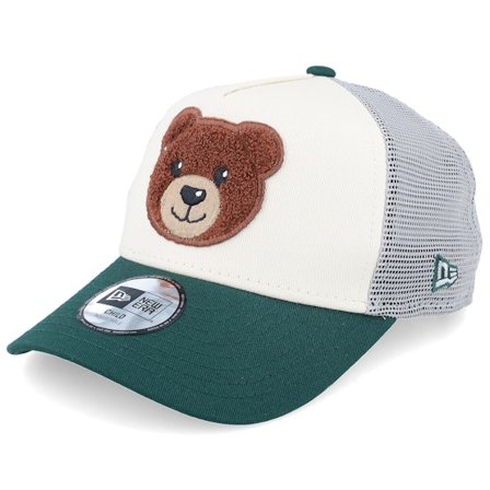 New Era - Beis trucker Gorra - Kids Child Boucle Bear Light Terracotta/Dark Green A-Frame Trucker @ Hatstore