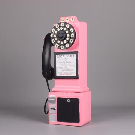Vintage telefonmodell Miniatyrtelefoner ROSA pink