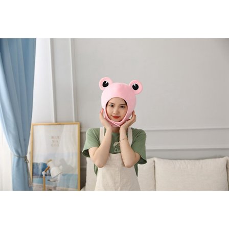 Tegneserie Frosk Hodeplagg, Kostyme Hatter Hold Varme Vask Enkelt Fotograferingsverktøy Han