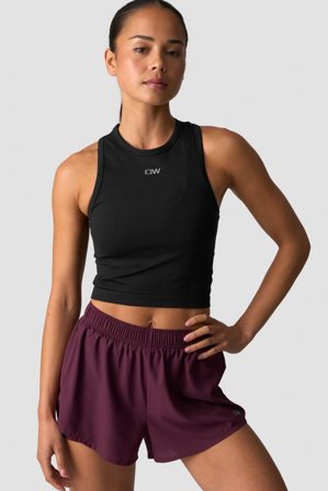 Mirage Cropped Tank Top Black