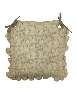 Stolsdyna Fanny småblommig med volang 1-pack Beige - Redlunds