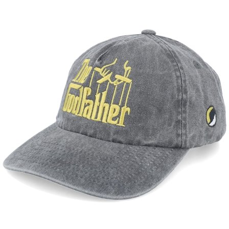 The Godfather - Schwarz Unconstructed Cap - "Logo Washed Black Dad Cap " @ Hatstore
