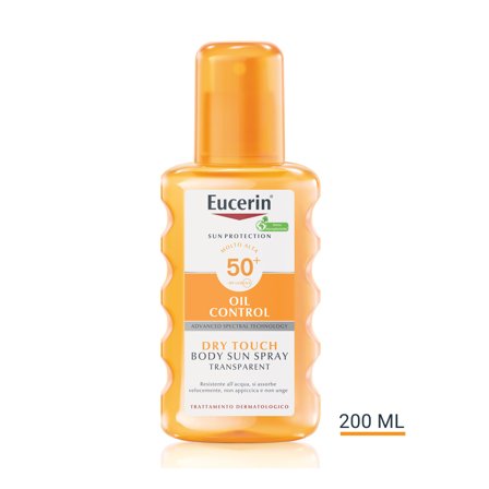 Eucerin Dry Touch Sun Spray Transparent SPF50 200ml - Spray solare corpo alta prot.