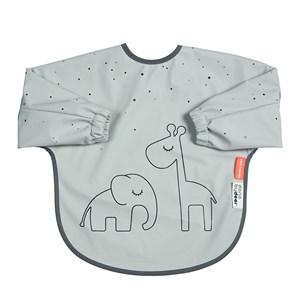 Done by Deer Gray Dreamy Dots 6-18 m Sleeved Bib One Size - Baby feeding - One size - Grey