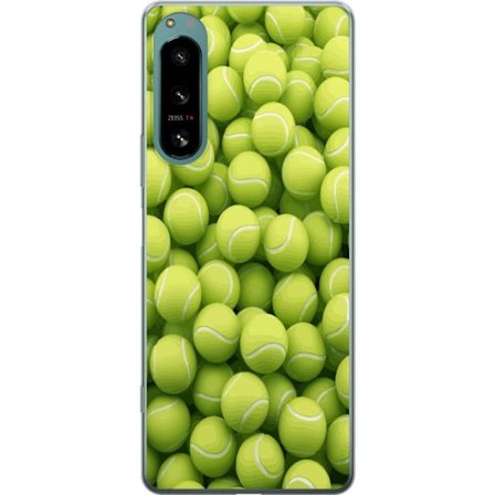 Yhteensopiva Puhelinkuori Sony Sony Xperia 5 IV Vihreiden tennispallojen kuvio korkealla tarkkuudella, urheilullinen motiivi toistettavalla tekstuuril