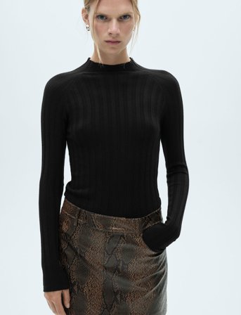 Mango Mini-Skirt With Animal-Print Effect - Beige - 38