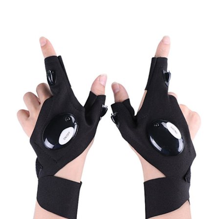 LED Utomhus Halvfinger Belysningshandskar Fiske Finger Ljus Handske