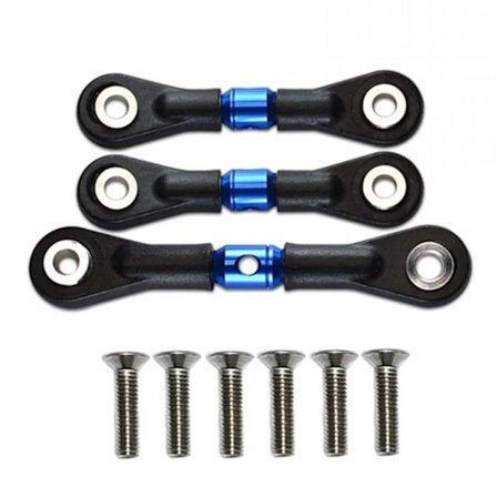 3 stycken RC bilstyrning dragstång Justerbar Servo Länkage Bar Upgrade Reservdel för TT02 TT02T 1/10 RC Biltillbehör