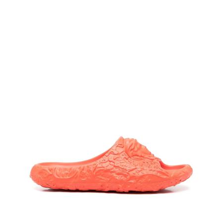 Versace Medusa Head-motif debossed-detailslides , Oranje , Heren , Maat: 43 EU Slippers