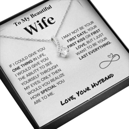 Gave halskjede til kone, fru kubisk zirkon sølv