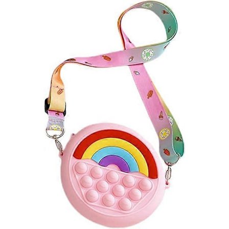 Messenger-väska för flickor, Myntväska för barn, Messenger-väska i silikon, Lämplig för små flickor, Justerbar axelrem