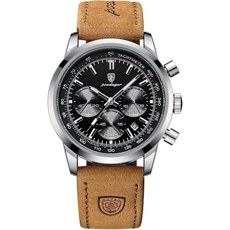 Kronografure til mænd Analog Quartz Lysende Herreure Business Sport Casual Herreur Dato 30M Vandtæt Elegant Gave til mænd