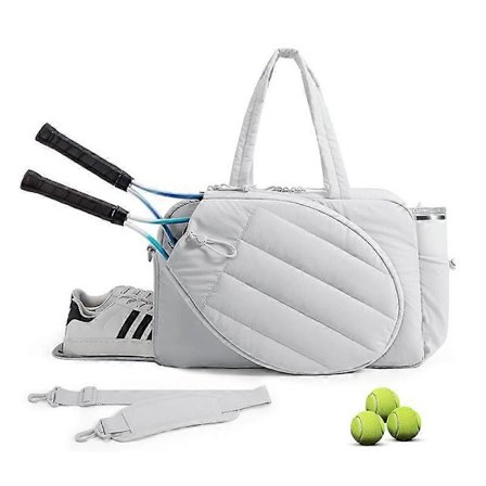 Sports Duffel Bag med 2 Ketcherrum, Bærbar Stor Taske til Tennis & Badminton