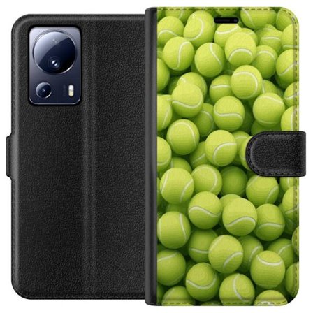 Kompatibel Tegnebogsetui til Xiaomi Xiaomi 13 Lite Mønster af grønne tennisbolde i høj detalje, sporty motiv med gentagende tekstur og stærke farv