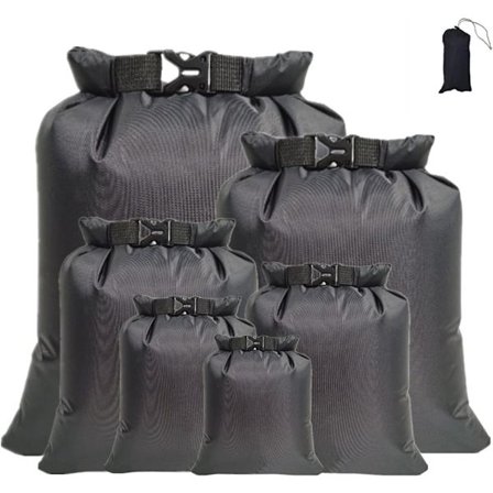 6-pakning vanntette tørre poser, tørre poser, bærbare kombinasjonsposer med stor kapasitet, snorkelposer, reiseflyteposer, egnet for rafting, svømming