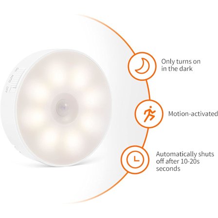 *3 LED Nattlampa USB Uppladdningsbar LED Rörelsesensor Lampa Automat*