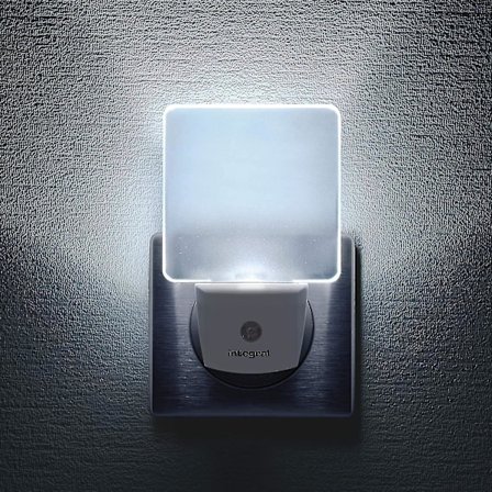 Integrert LED-nattlampe, 2-pakning, med automatisk sensor, dag/natt, stikkontakt, matt hvit