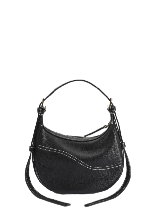 ATP Atelier Silea Black/Contrast Stitch Grained Calf Handväskor Dam Svart ONESIZE