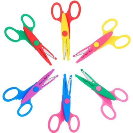 6 Deler Fargerikt Dekorativt Papirkantsaksett, Flott for Lærere, Håndverk, Scrapbooking, Barnedesign