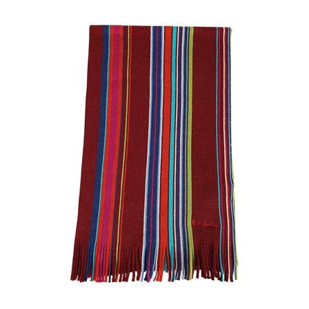 Paul Smith, Scarf Singl Face Strp Czerwony, Mężczyzna, Rozmiar: ONE Size