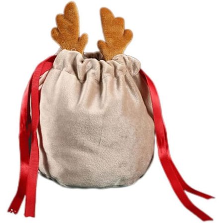10 st (Khaki) Jul Halloween Godis Gevir Väska Sammet Dragsko Fest Present Inslagning, Återanvändbara Påsar