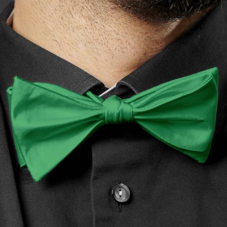 Papion self-tie simplu verde smarald pentru bărbați - Papioane self-tie