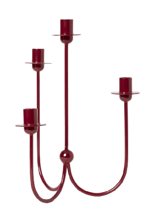 MANO ATELIER Ljusstake för 4 ljus & ljusstakar Röd ONESIZE