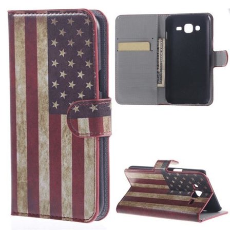 Plånboksfodral Samsung J1 (SM-J100H) - Flagga USA