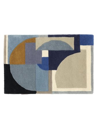 Small Arty Rug - Blue 60X90 Wool, In Modern Style