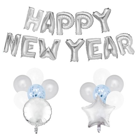 Happy New Year Ballongkit Silver