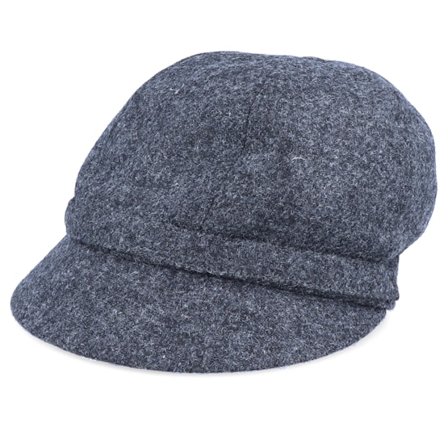 CTH Ericson - Grå vega Keps - Helena Sr. Moon Shetland Graphite Flat Cap @ Hatstore