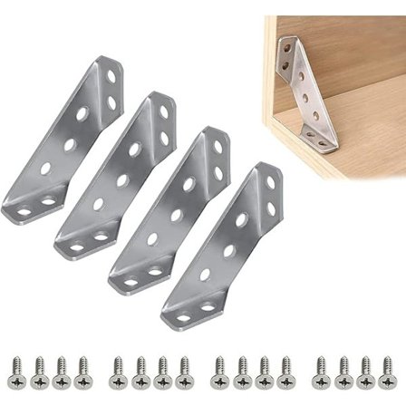 Möbelhörnförband, med skruvar, Trapetsoida vinkelbeslag, Rostfritt stål hörnbeslag, Möbelfäste fog hörnförband