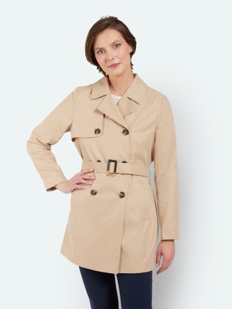 BRANDTEX - Trenchcoat - Sand - Justerbar Bælte I Taljen