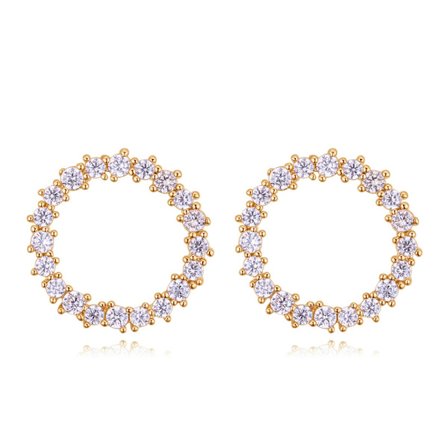 Øreringe i guldbelagt cubic zirconia