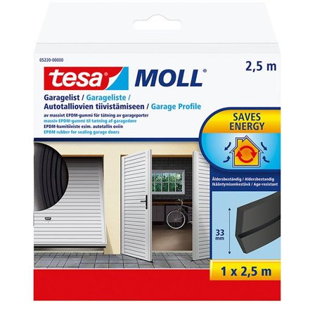 Tesa 05220-00000-01 Garagelist EPDM, 2.5 m x 33 mm, svart, Maskintillbehör & förbrukning