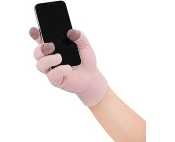 Andersson 2 Pair Touch Screen Gloves, Kids size Black/Pink - Touchvantar för pekskärm, barnstorlek