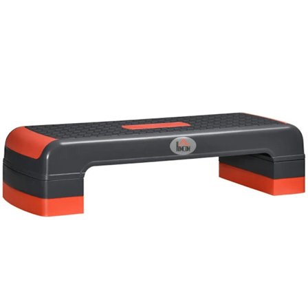 Rootz Stepper - Højdejusterbar - Aerobic Stepper - Plast - Skridsikker overflade - Rød + Sort - 78L x 28W x 10/15/20H cm