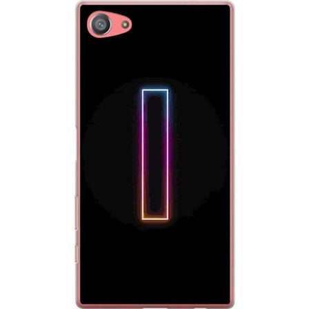 Kompatibel Mobilcover til Sony Sony Xperia Z5 Compact Minimalistisk neonbogstav I i regnbuefarver mod mørk baggrund