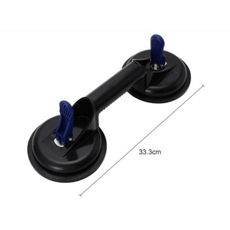 Glassmester flis sugekopp med dobbel sugekopp feste sugekopp håndtak 100 kg løftekapasitet - Svart KLB