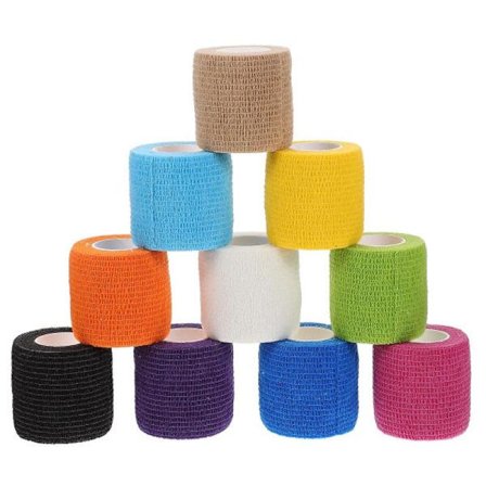 10 ruller elastisk bandasje, sportstape, forstuingsbandasje, sårbandasje, 5x5x5 cm