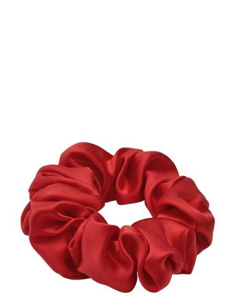 Lenoites Mulberry Silk Scrunchie - Red - ONE SIZE