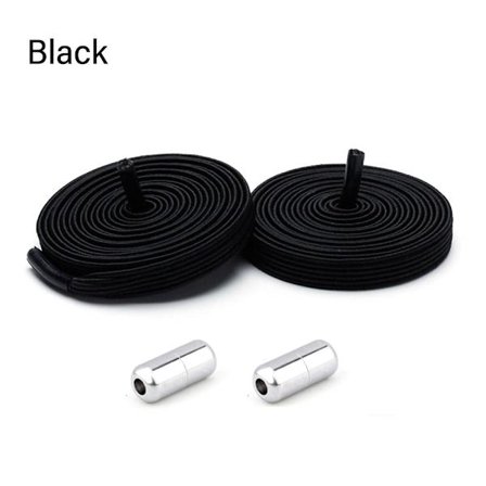 3 par No Tie Snørebånd Doven Snørebånd SORT