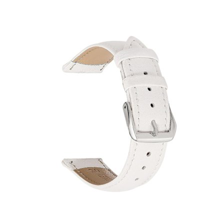 Pieces Hvite Stilige Urremmer, Ekte Lær Bytteremmer, Rustfritt Stål Spenne, 14mm