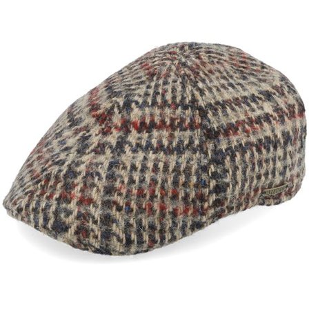 Stetson - Beige flatcap Keps - Texas Virgin Wool Beige/Red Flat Cap @ Hatstore