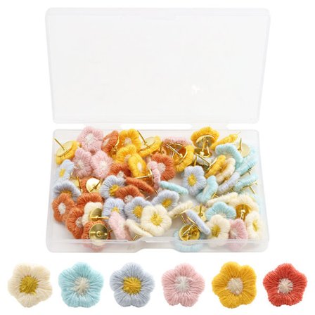 Blomster Push Pins, 30 st, Blomster Push Pins Dekorativa Push Pins Wa