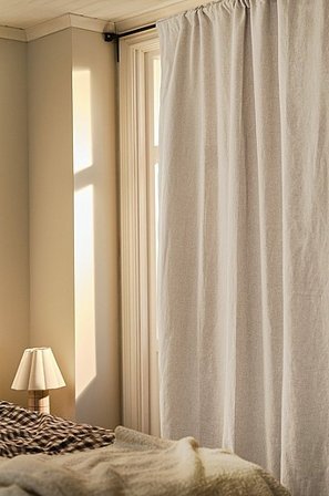 Jotex - Mørklægningsgardin Hør 1 Længde Naturlig hvid - MELANIE - Køb Mørklægningsgardiner hos Jotex