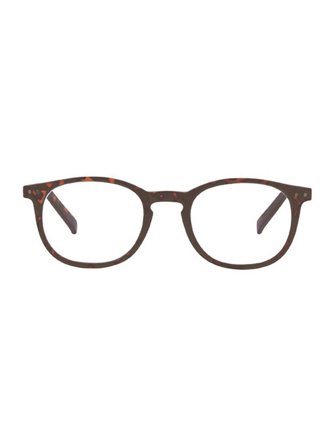 BA Optikk Unisex ready reader in color brown. Panto shape with metal details on the front +3.00