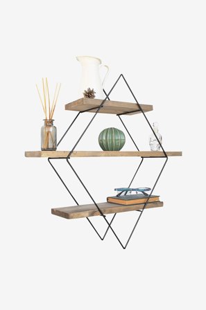 Hanah Home - Seinähyllykkö WR007 - Ruskea - Seinähyllyköt - - Homeroom