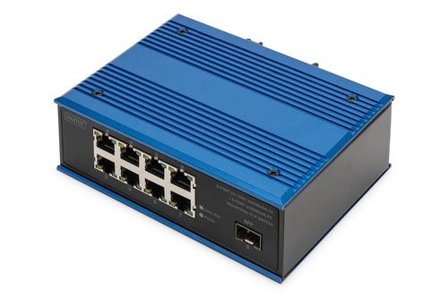 Digitus Industrial 8+1 -Port Gigabit Ethernet PoE Switch Unmanaged. 8 RJ45 Ports 10/100/1000 Mbits
